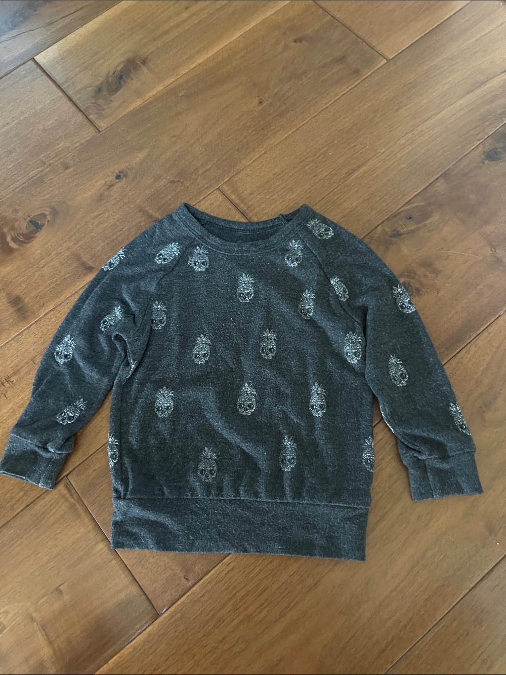 Lauren Moshi Kids Charcoal Sweatshirt with Light Gray Pineapple Print